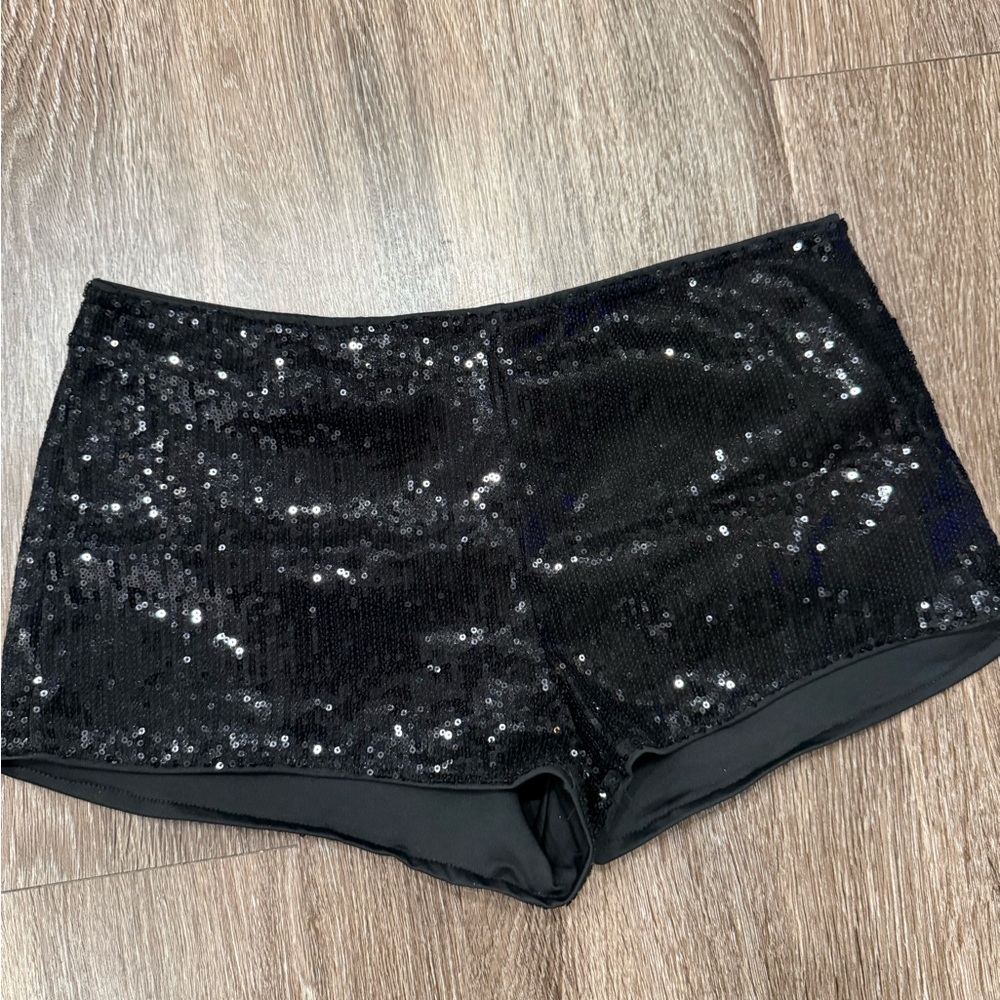 Black Sequin micro shorts